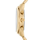 Side profile of Michael Kors Runway MK8909 gold stainless steel men's watch