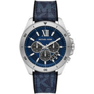 Michael Kors Brecken MK8923 men's blue dial blue silicone rubber chronograph watch front view