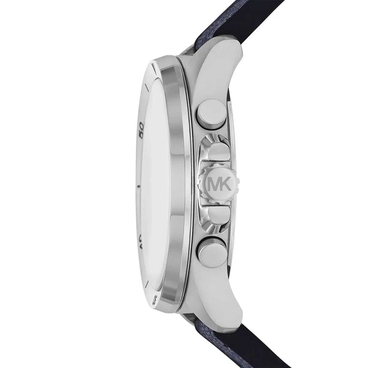 Side profile of Michael Kors Brecken MK8923 blue silicone men's watch