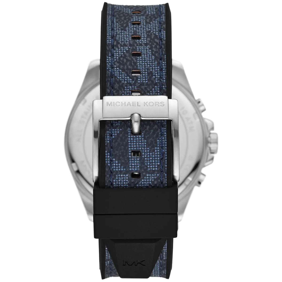 Back case of Michael Kors MK8923 quartz chronograph rubber strap wristwatch