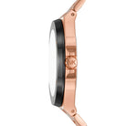Side profile of Michael Kors Lennox MK8940 rose gold stainless steel men's watch