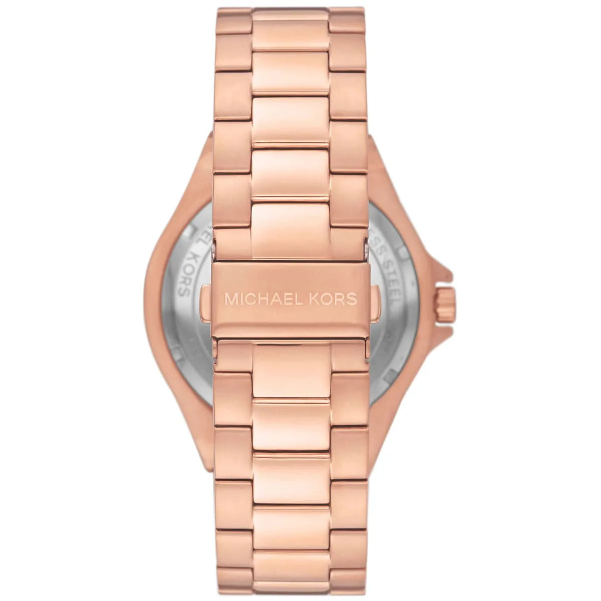 Back case of Michael Kors MK8940 quartz chronograph stainless steel wristwatch