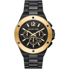 Michael Kors Lennox MK8941 men's black dial black stainless steel chronograph watch front view