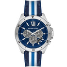Michael Kors Brecken MK8950 men's blue dial blue silicone chronograph watch front view