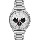 Michael Kors Sullivan MK8968 men's white dial silver stainless steel chronograph watch front view