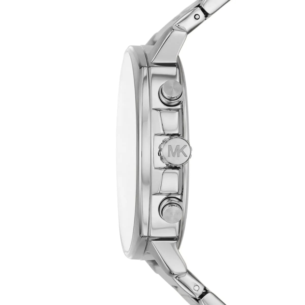 Side profile of Michael Kors Sullivan MK8968 silver stainless steel men's watch