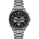 Michael Kors Sullivan MK8970 men's black dial gray stainless steel chronograph watch front view