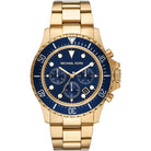 Michael Kors Everest MK8978 men's blue dial gold stainless steel chronograph watch front view