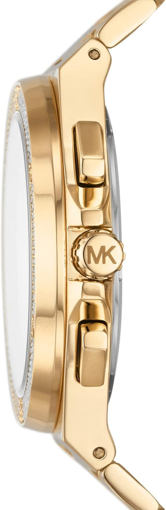 Side profile of Michael Kors Lennox MK8989 gold-tone stainless steel men's watch