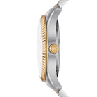 Side profile of Michael Kors Lexington MK9063 two-tone stainless steel men's watch