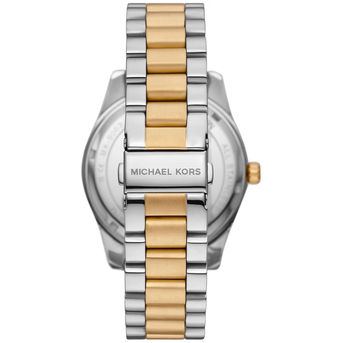 Back case of Michael Kors MK9063 quartz two-tone stainless steel wristwatch