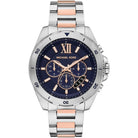 Michael Kors Brecken MK9065 men's blue dial two-tone chronograph watch front view