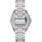 Back case of Michael Kors MK9065 quartz chronograph two-tone bracelet wristwatch