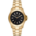 Michael Kors Everest MK9078 men's black dial gold stainless steel watch front view
