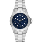 Michael Kors Everest MK9079 men's blue dial stainless steel watch front view