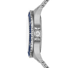 Side profile of Michael Kors Everest MK9082 silver stainless steel men's watch