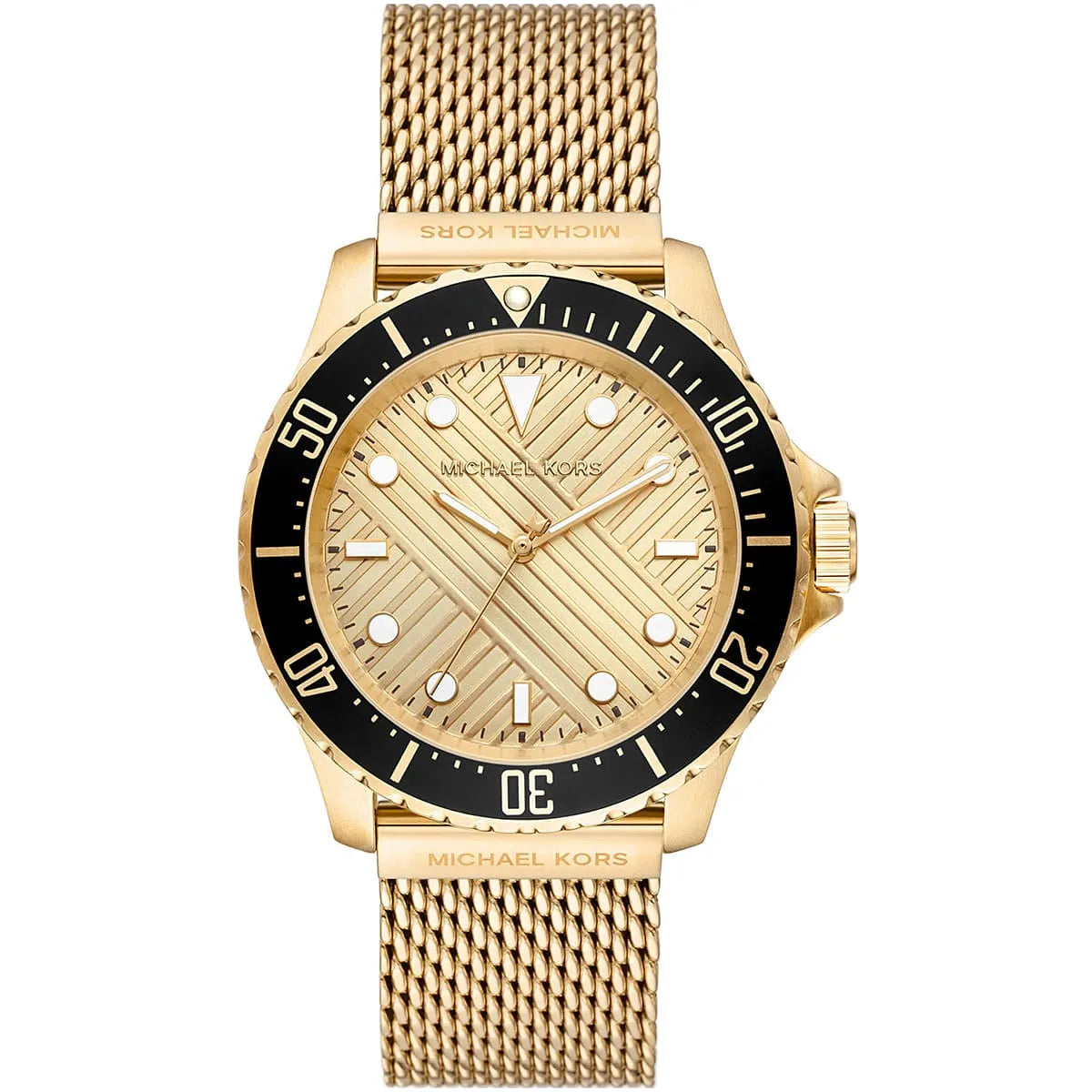 Michael Kors Everest MK9083 men's gold dial gold stainless steel watch front view