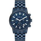 Michael Kors Hutton MK9088 men's blue dial chronograph watch front view