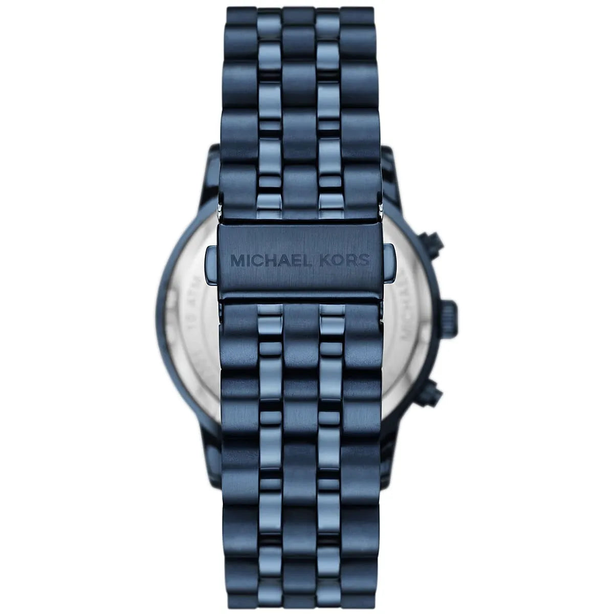 Back case of Michael Kors MK9088 quartz chronograph blue bracelet wristwatch