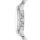 Side profile of Michael Kors Grayson MK9107 silver stainless steel men's watch