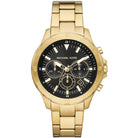 Michael Kors Grayson MK9108 men's black dial gold chronograph watch front view