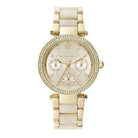 Michael Kors Parker MK6831 women's gold multi-tone chronograph watch front view