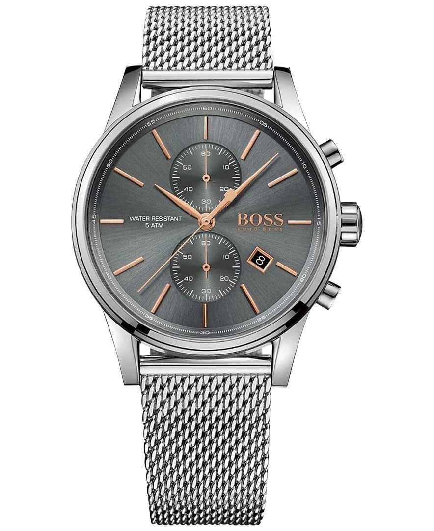 Hugo Boss Jet HB1513440 Grey Steel Watch Strap – Men’s Watch - Luxverse