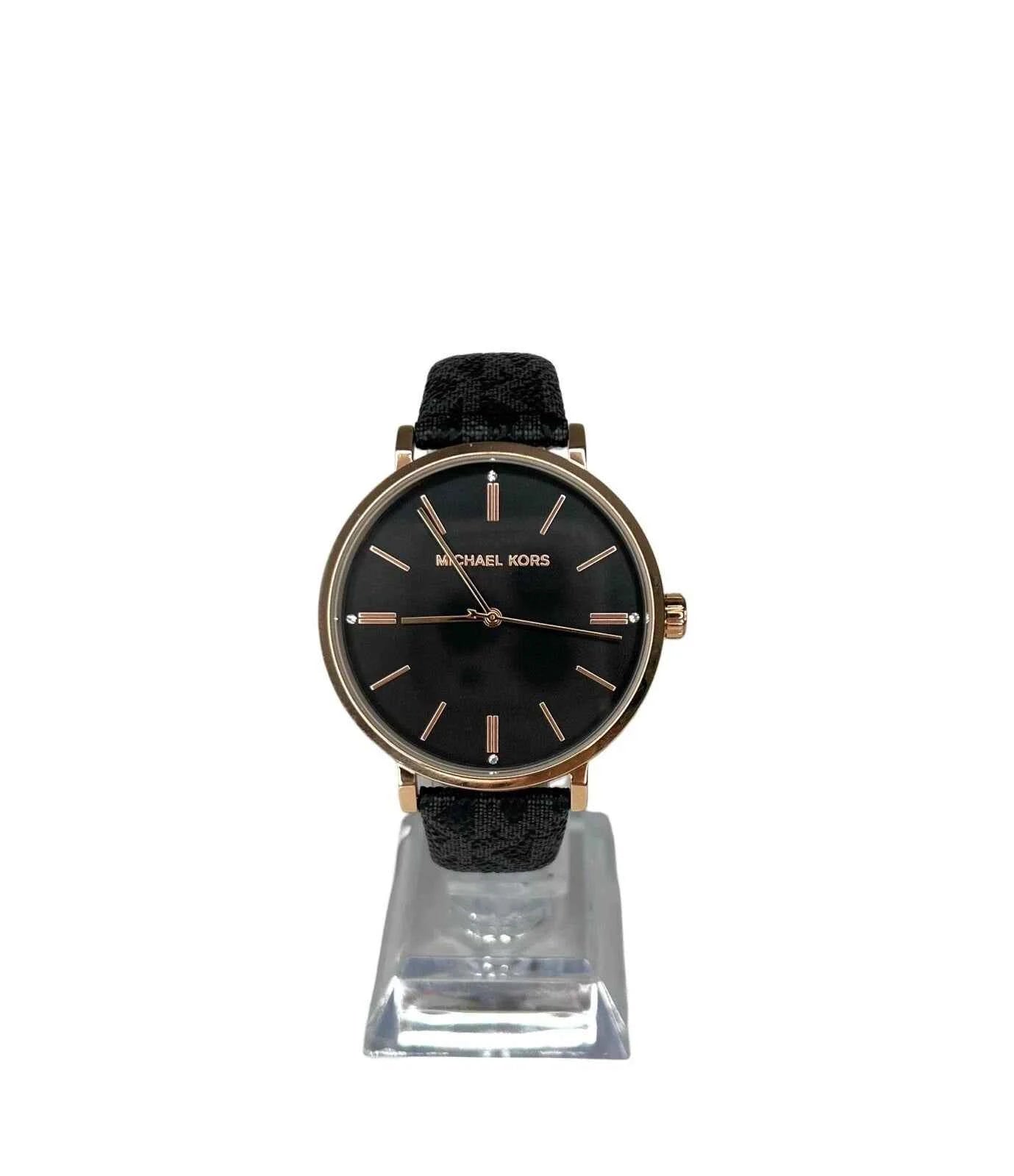 Michael Kors Addyson MK2948 Women's Black Dial Black Leather Watch