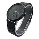 Side profile of Michael Kors Irving MK8742 black stainless steel mesh watch