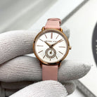 Back case of Michael Kors MK2735 pink leather wristwatch