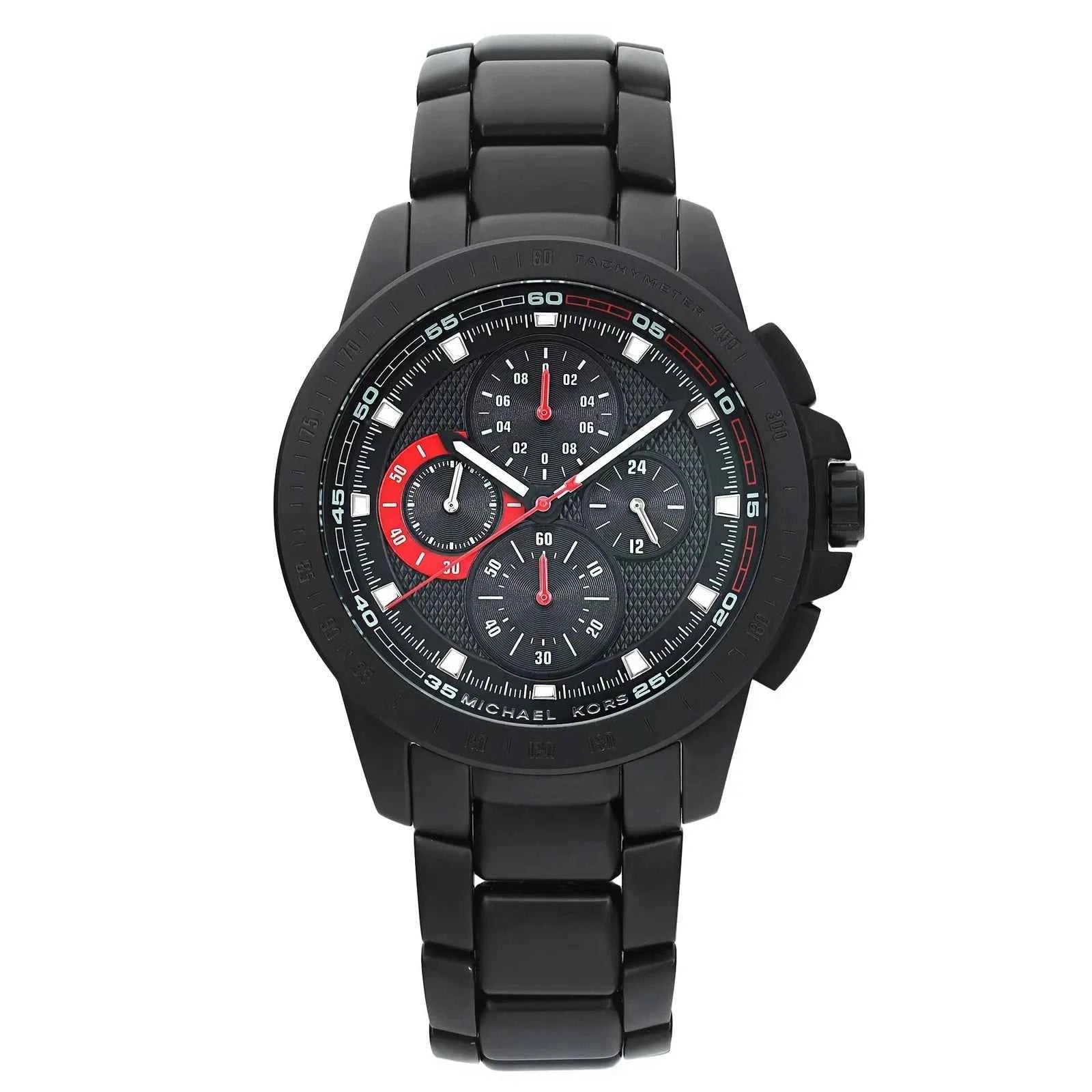 Michael Kors Ryker MK8529 Men's Black Dial Black Stainless Steel Chronograph Watch