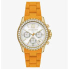 Michael Kors MKO1177 Women's Gold Stainless Steel Silicone Watch 40mm