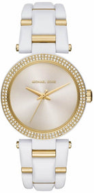 Michael Kors Delray Pave MK4315 women's white and gold analog watch