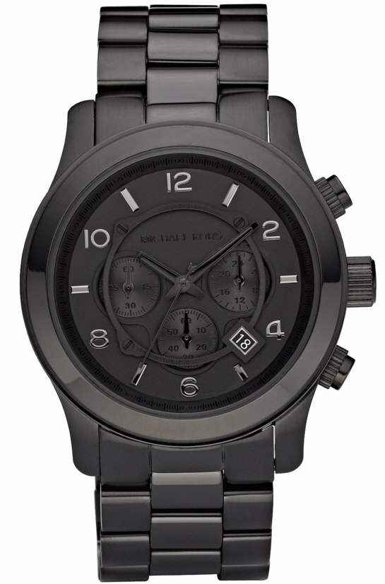 Michael Kors Runway MK8157 Men's Black Dial Black Stainless Steel Chronograph Watch