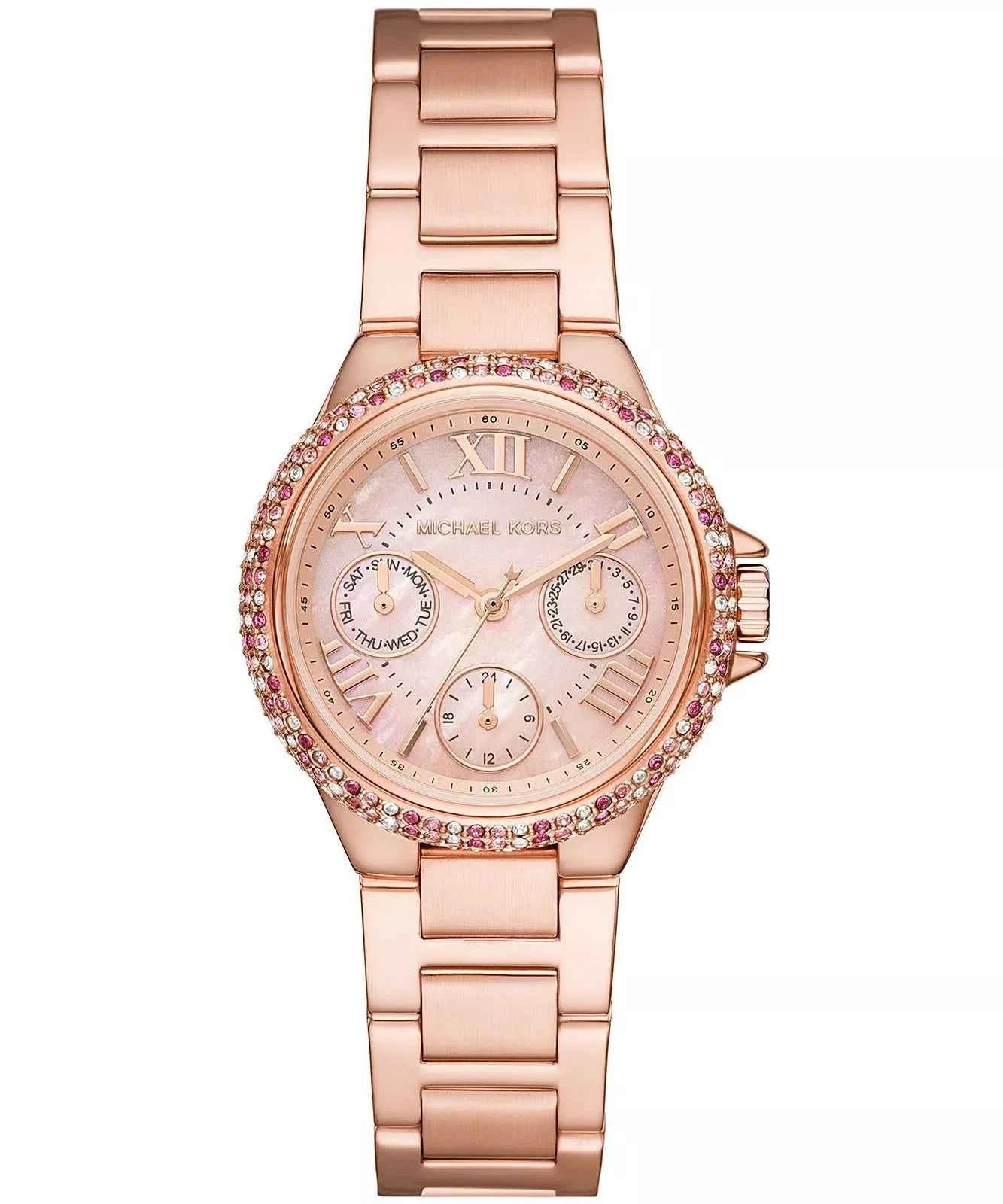 Michael Kors Camille MK7273 Women's Mother-of-Pearl Rose Dial Rose Gold Stainless Steel Watch