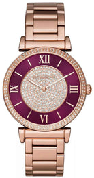 Michael Kors Catlin MK3412 Women's Purple Dial Pink Stainless Steel Watch