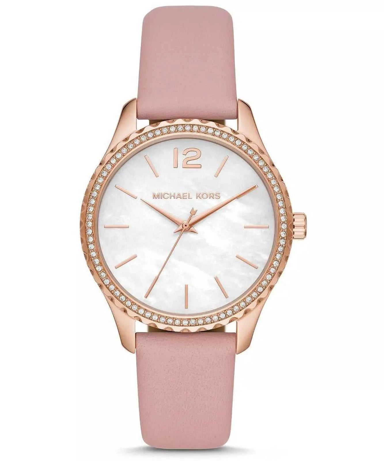Michael Kors Layton MK2909 Women's Mother of Pearl Dial Pink Leather Watch