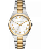 Michael Kors Lennox MK7464 Women's Silver Sunray Dial Two-Tone Stainless Steel Watch