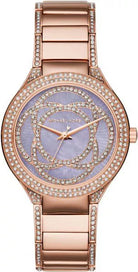Michael Kors Kerry MK3482 women's blue dial gold stainless steel watch front view