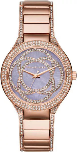 Michael Kors Kerry MK3482 women's blue dial gold stainless steel watch front view