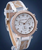 Michael Kors Parker MK6950 Women's White Dial Brown Strap Chronograph Watch