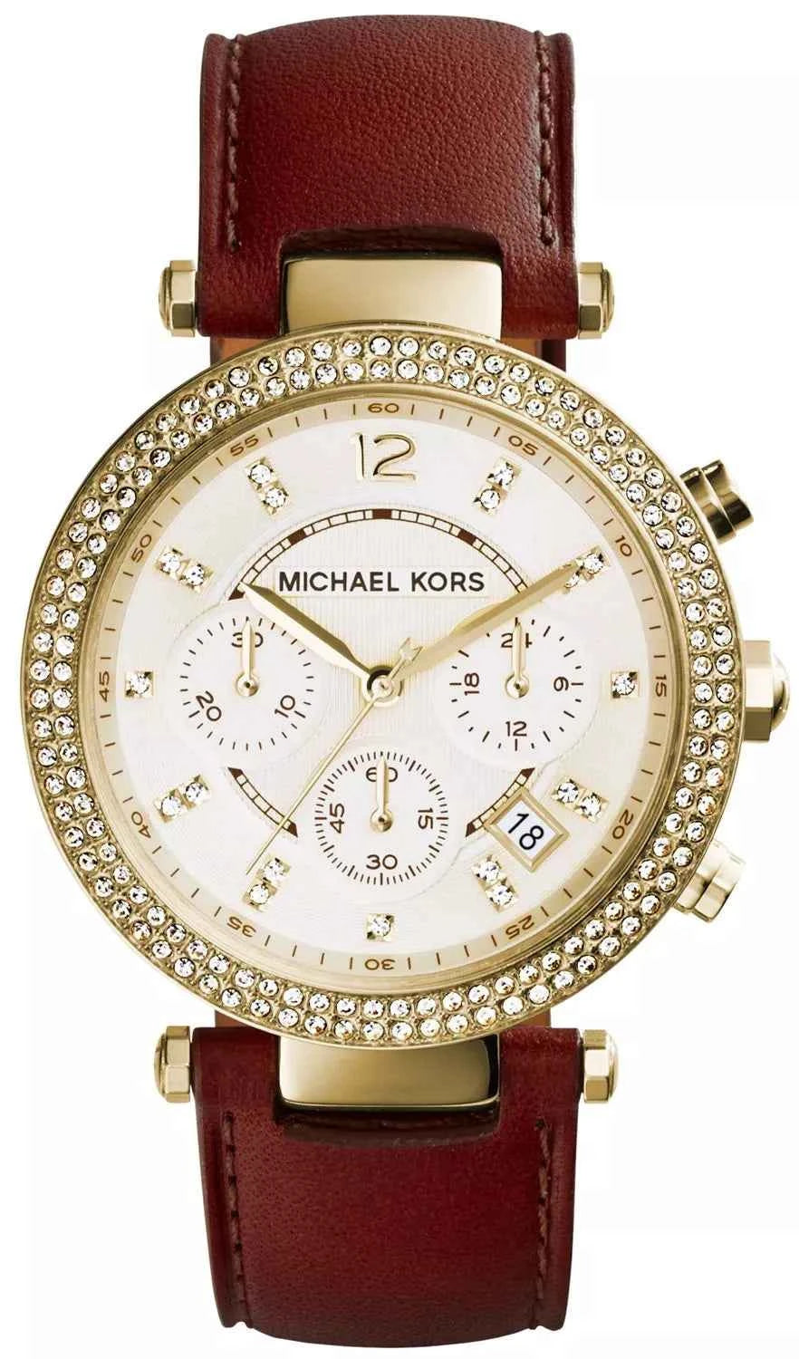 Michael Kors Parker MK2249 Women's Champagne Dial Brown Leather Watch