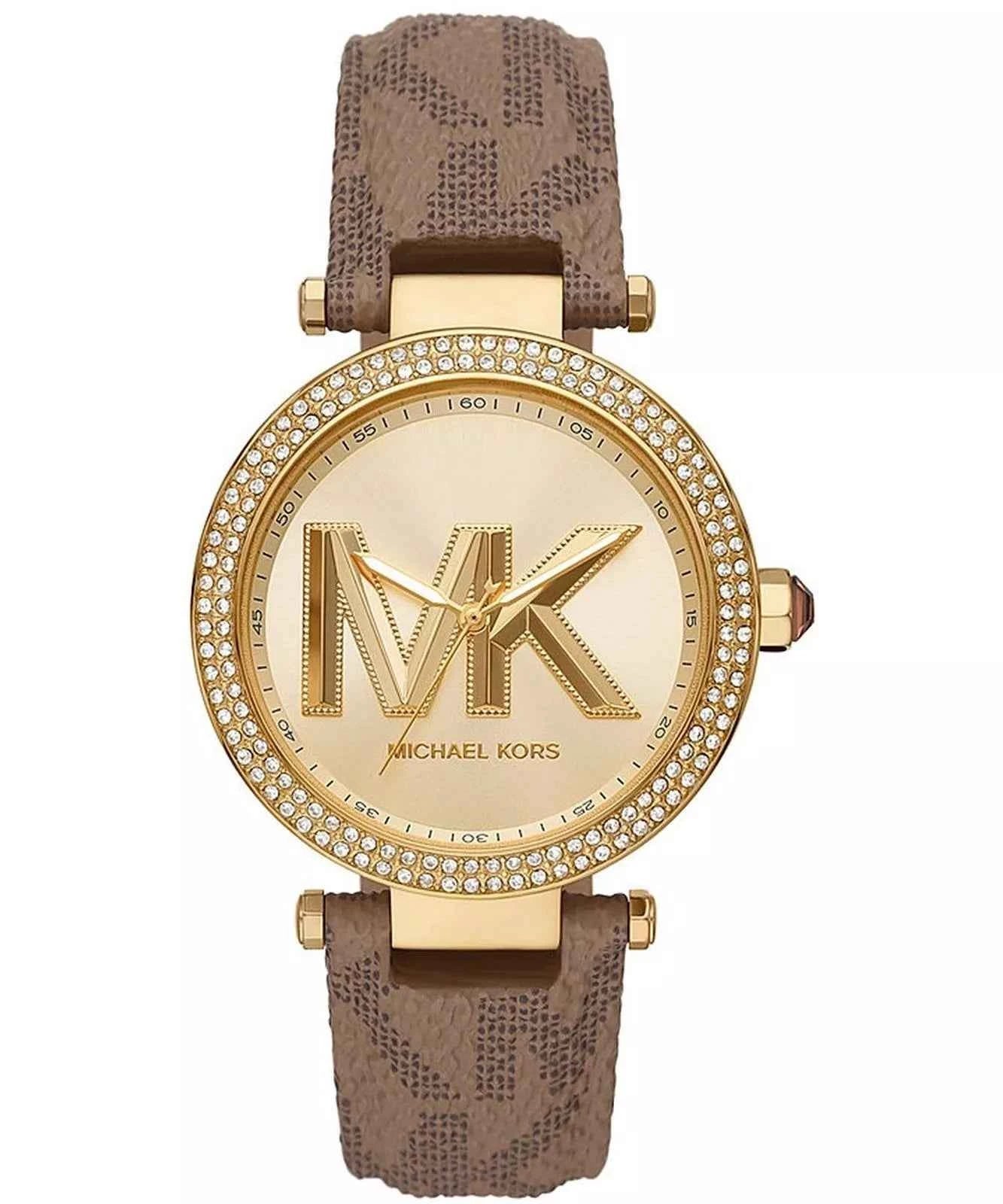 Michael Kors Parker MK2973 Women's Gold Dial Brown PVC Watch