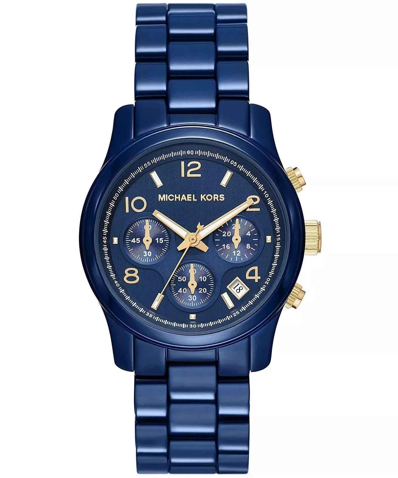 Michael Kors Runway Chronograph MK7332 Women's Navy Blue Stainless Steel Watch