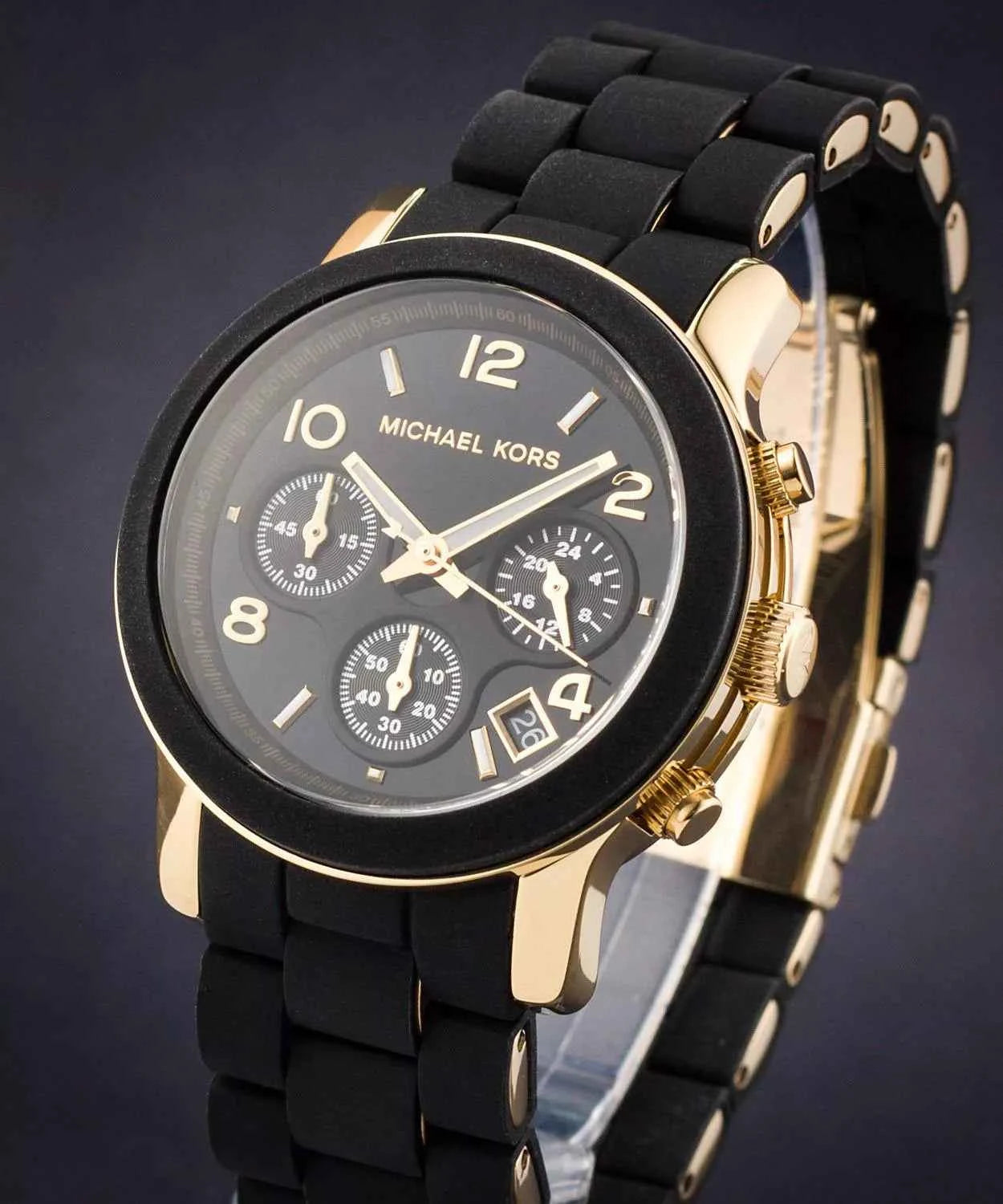 Michael Kors Runway MK5191 Women's Black Silicone Strap Watch
