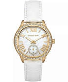 Michael Kors Sage MK4818 Women's White Leather Strap Watch