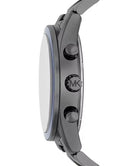 Side profile of Michael Kors Accelerator MK9111 gray stainless steel men's watch