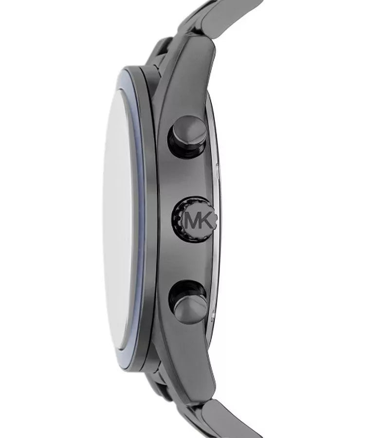 Side profile of Michael Kors Accelerator MK9111 gray stainless steel men's watch