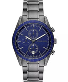 Michael Kors Accelerator MK9111 men's blue dial chronograph watch front view