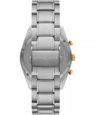Back case of Michael Kors MK9112 quartz chronograph stainless steel bracelet wristwatch